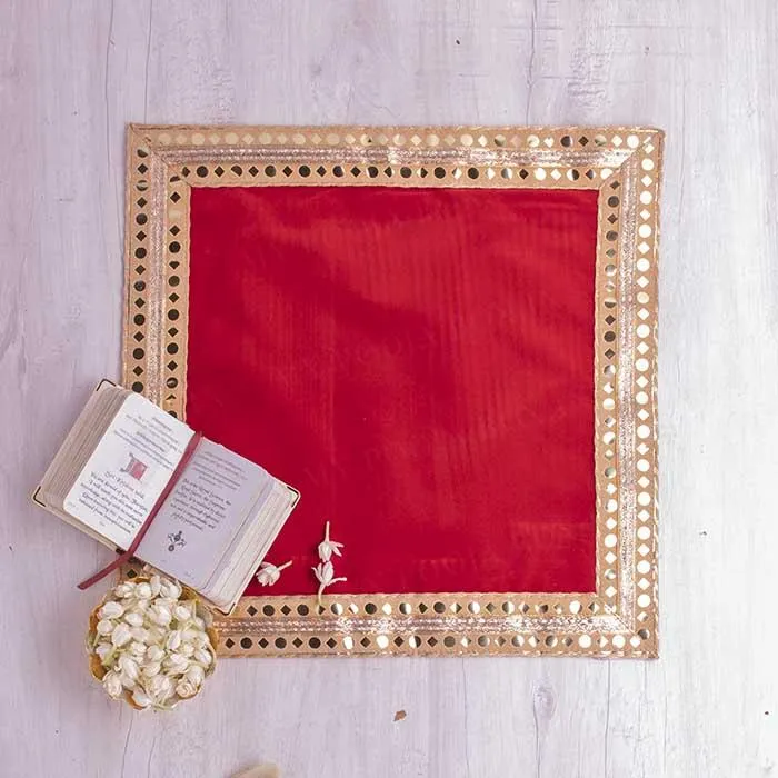 30x30 Designer Velvet Pooja Aasan