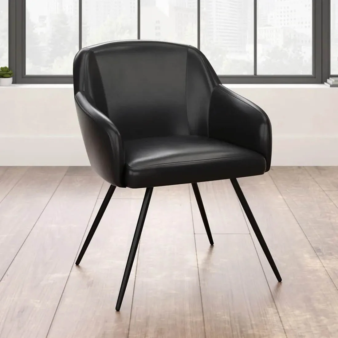 Aesthetic Black Velvet Accent Armchair