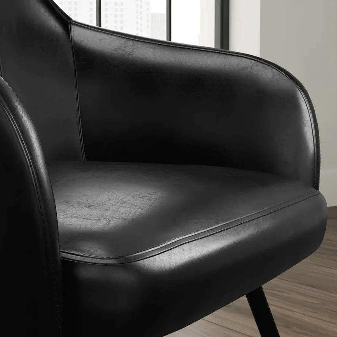 Aesthetic Black Velvet Accent Armchair