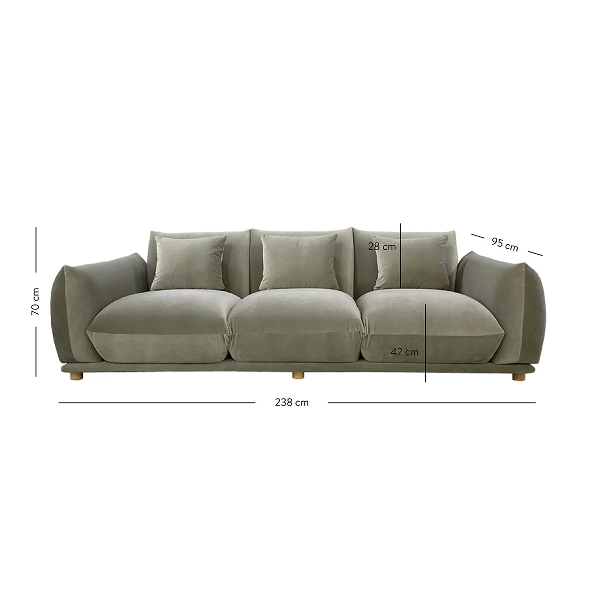 Alden Velvet Sofa