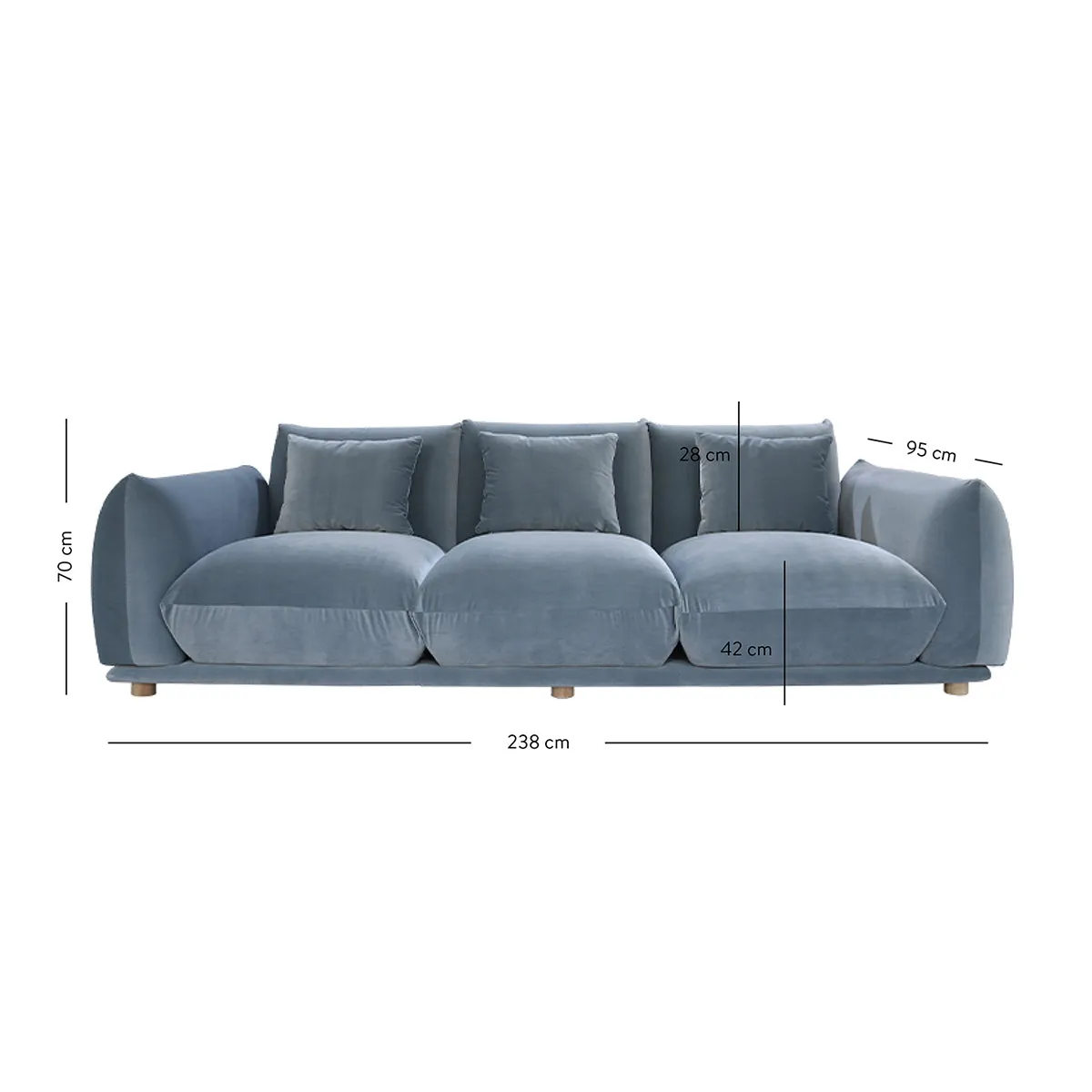 Alden Velvet Sofa