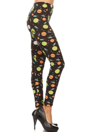 Alien Face Print Leggings