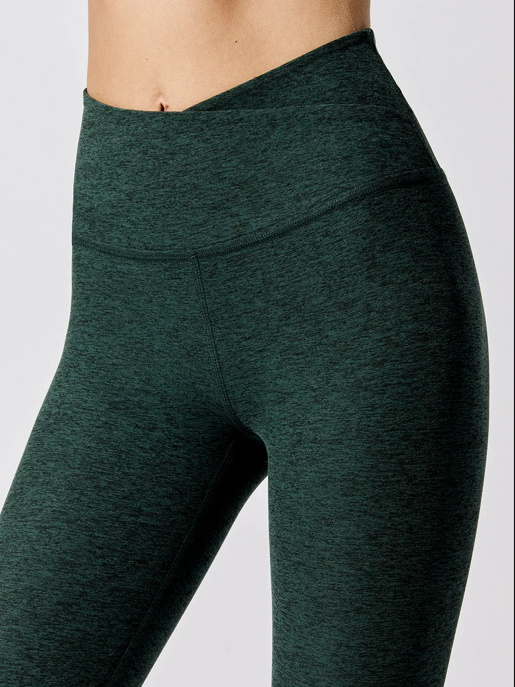 At Your Leisure High Waisted Midi Legging - Forest Green Pine