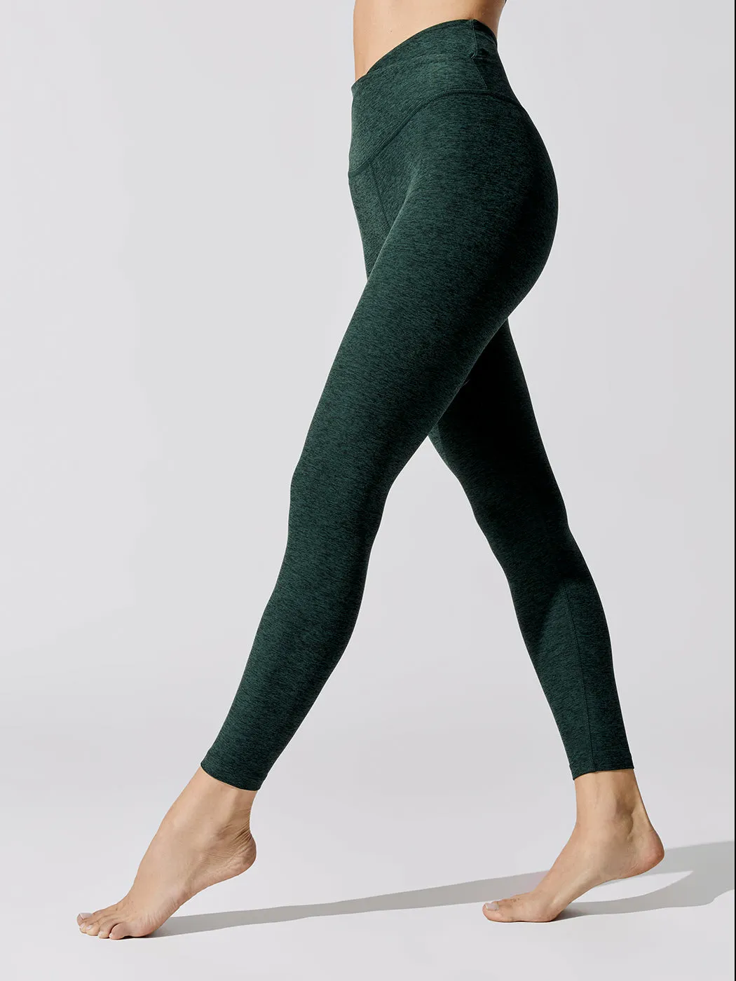 At Your Leisure High Waisted Midi Legging - Forest Green Pine