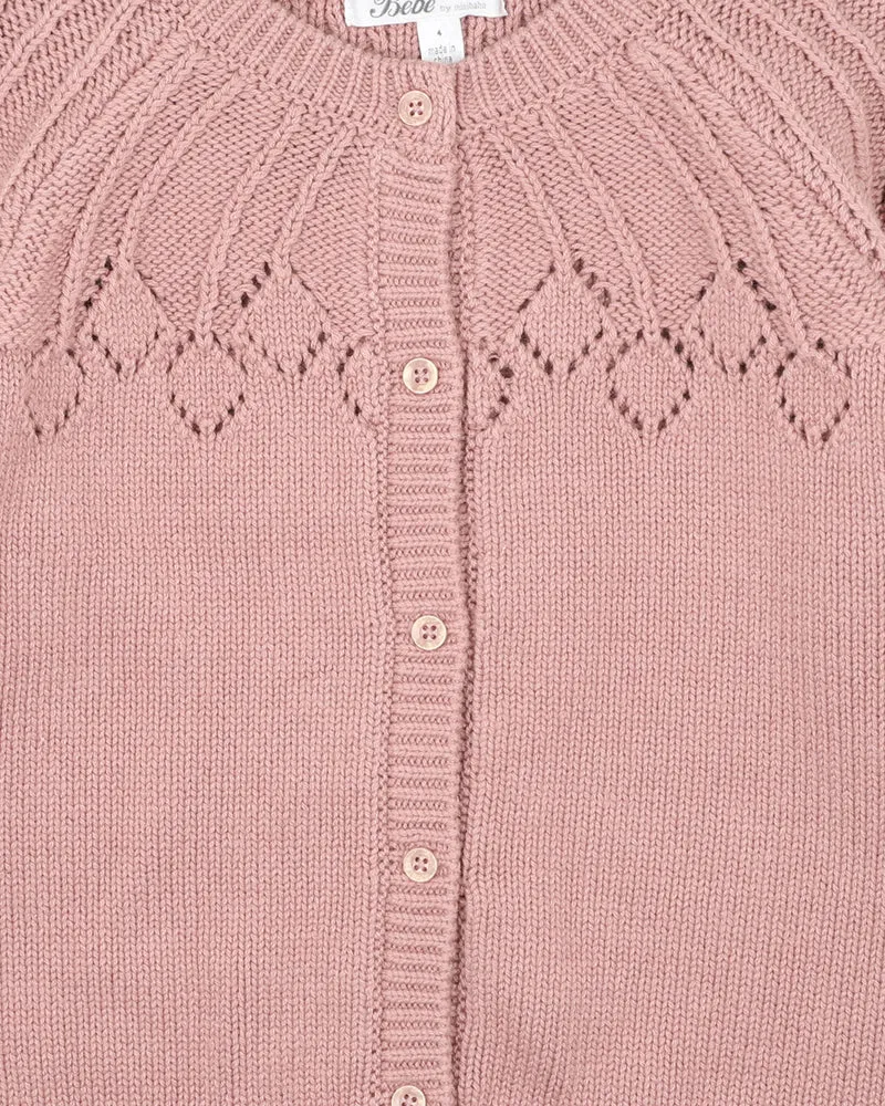 AUBREY NEEDLE OUT KNITTED CARDIGAN