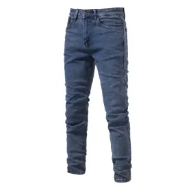 Autumn Denim Jeans Pants Men Slim Fit Straight Jeans for Men Quality Cotton Business Casual Wear Mens Denim Pants