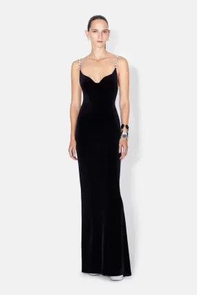 Avedon Globe Velvet Dress - Black