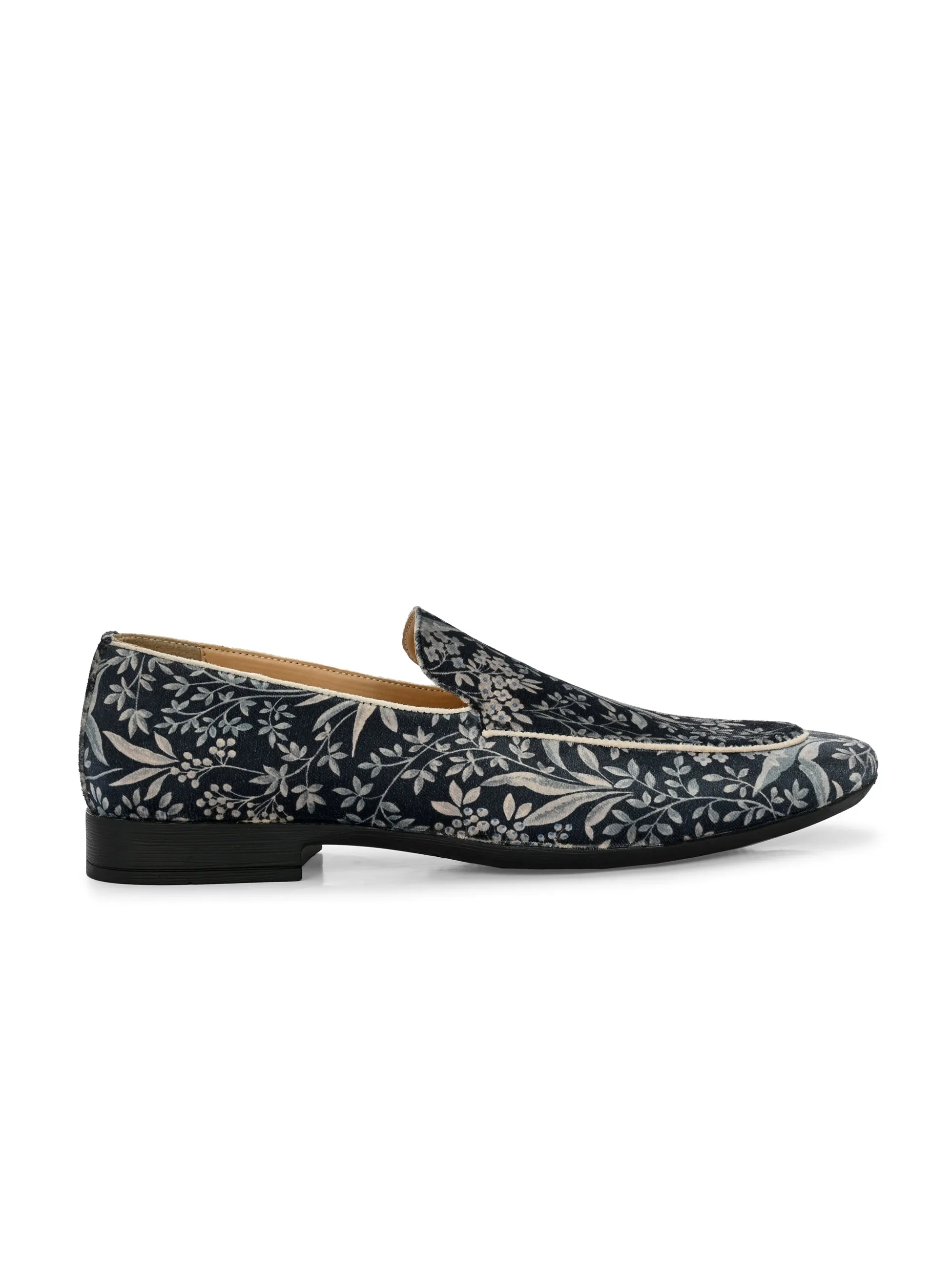 Bageecha Blue Velvet Loafers