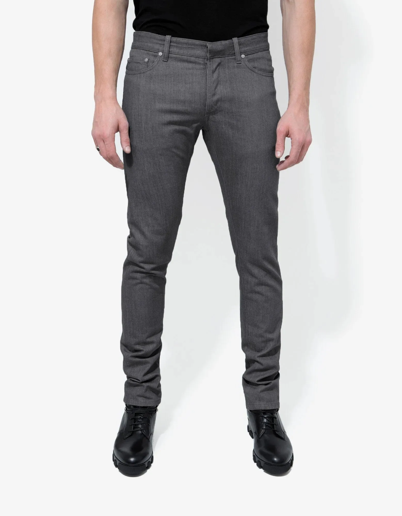 Balenciaga Grey Coated Panel Denim Jeans