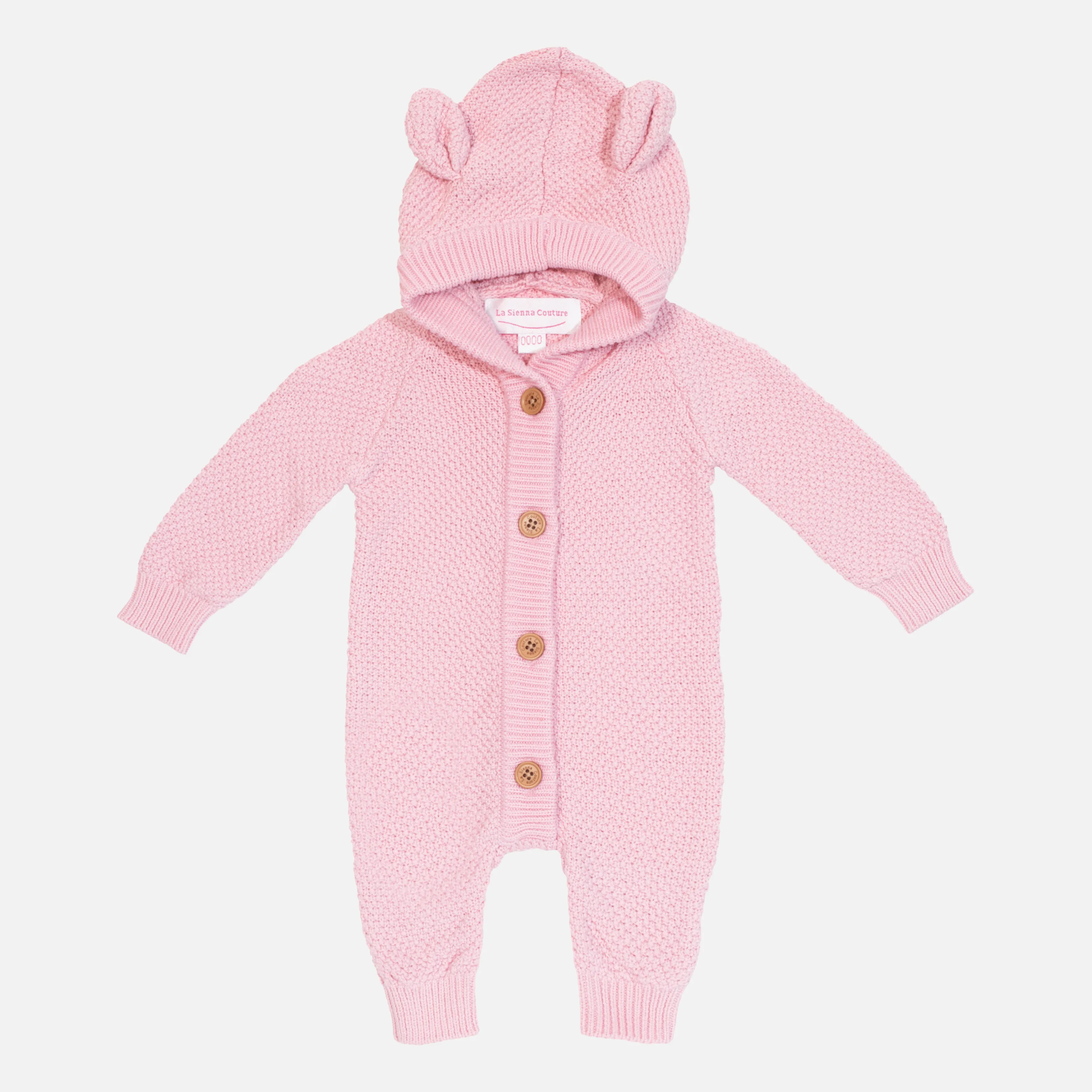 Bear Knitted Romper - Tulip