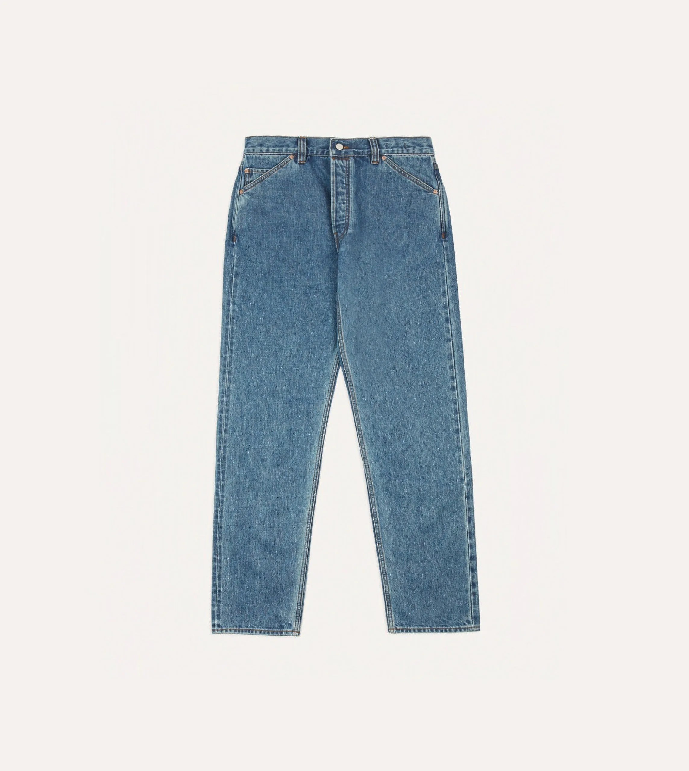 Bleach Wash 14.2oz Japanese Selvedge Denim Five-Pocket Jeans