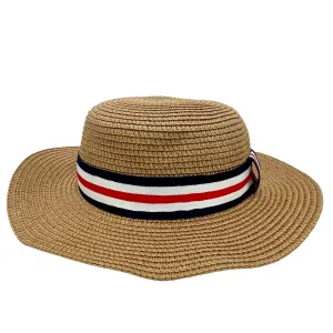 Boater hat with Patriotic Ribbon