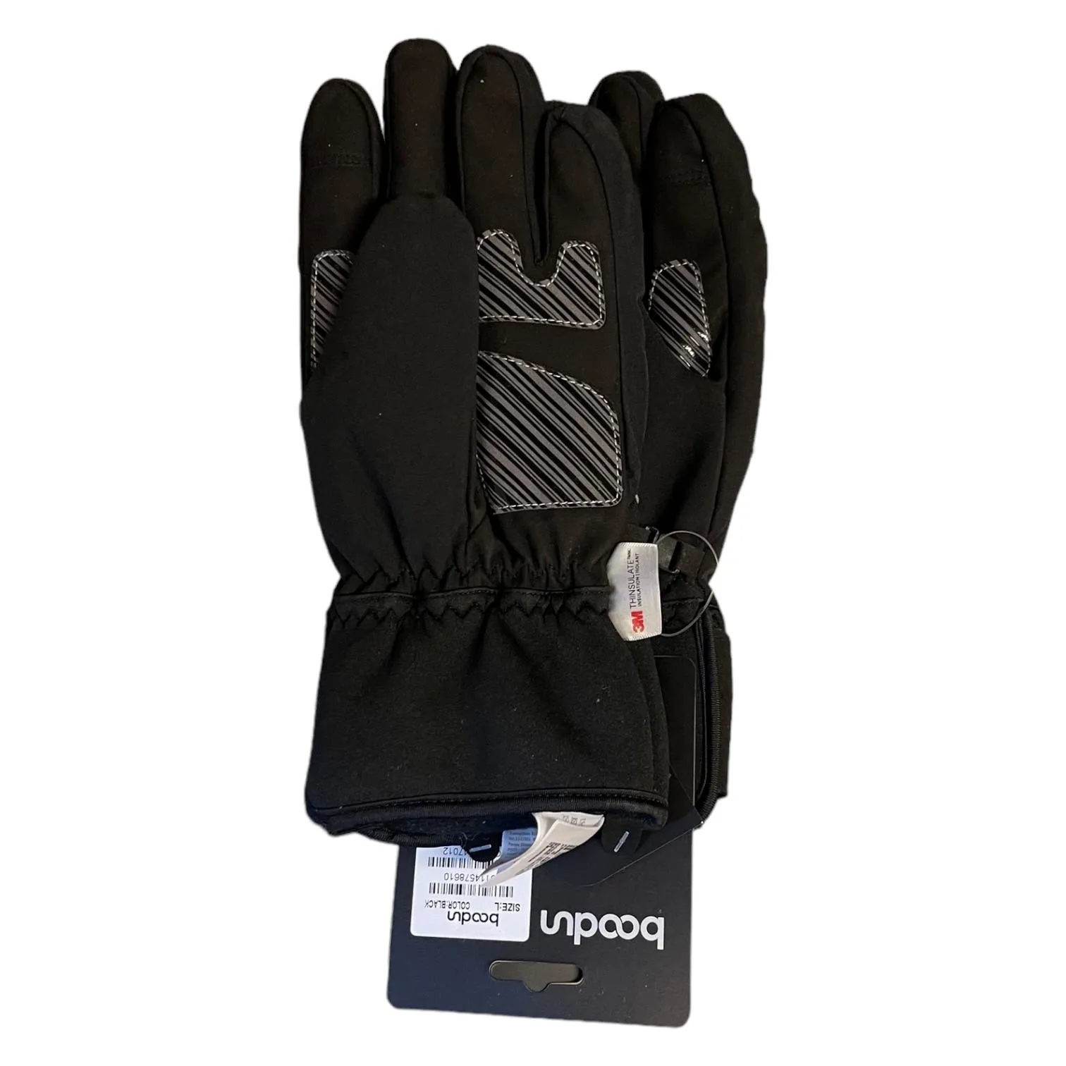 Boondun Black Ski Gloves 3M Thin Sulated Small