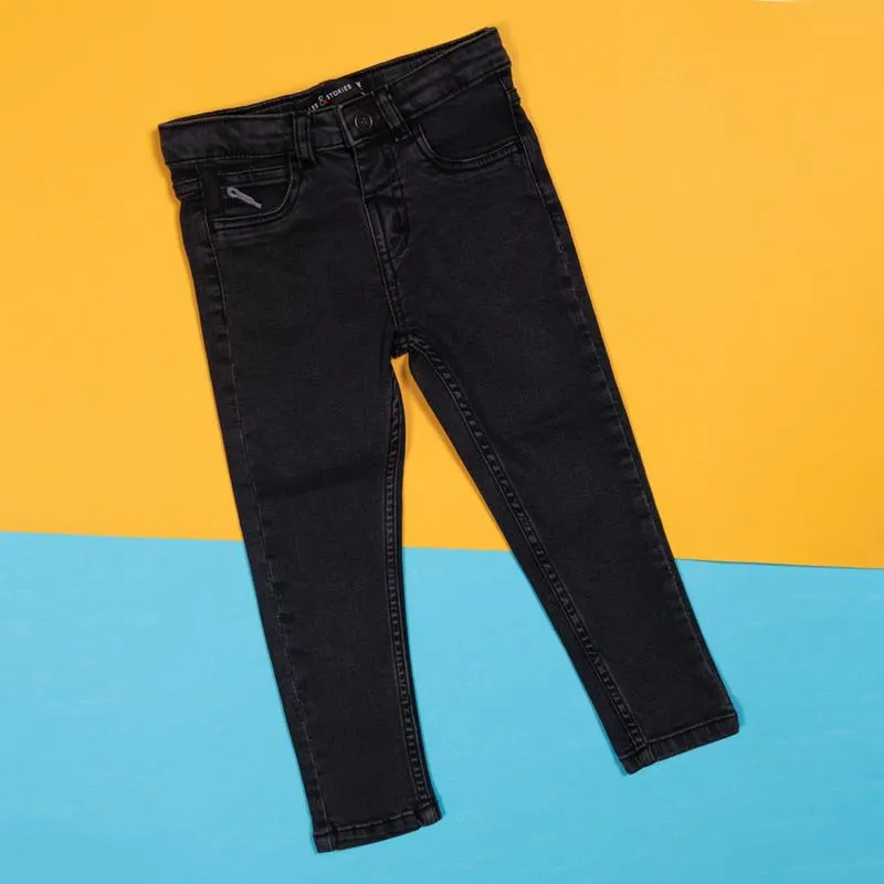 Boys Dark Grey Slim Fit Denim Jeans