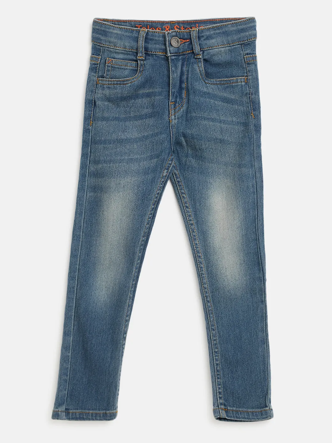 Boys Khakhi Tint Stretchable Denim Jeans