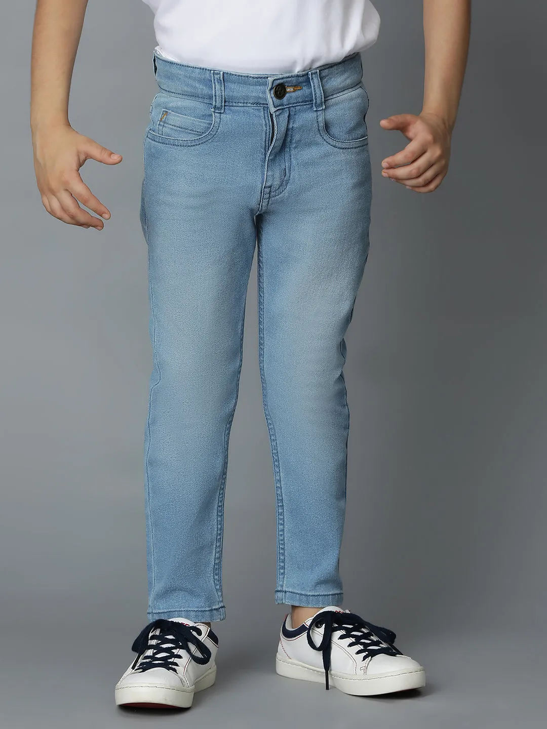 Boys Light Blue Slim Fit Denim Jeans