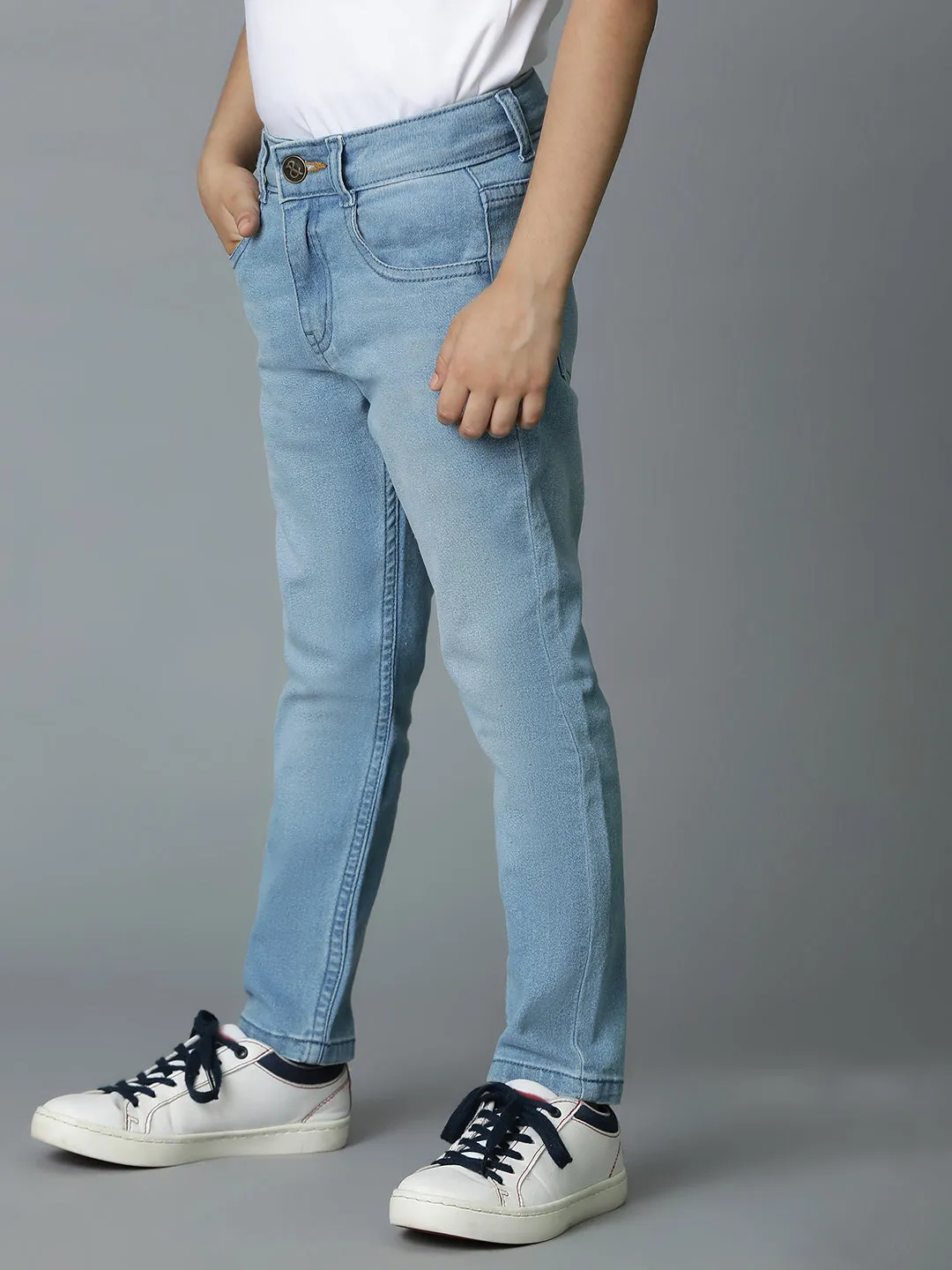 Boys Light Blue Slim Fit Denim Jeans