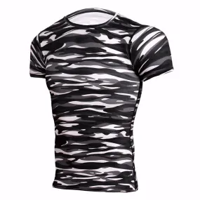 Camouflage Compression 'Monochrome Camo' Short Sleeve Rashguard