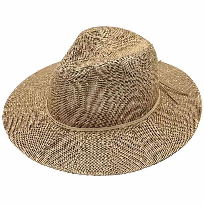 C.C Knitted Panama Hat with Sequins