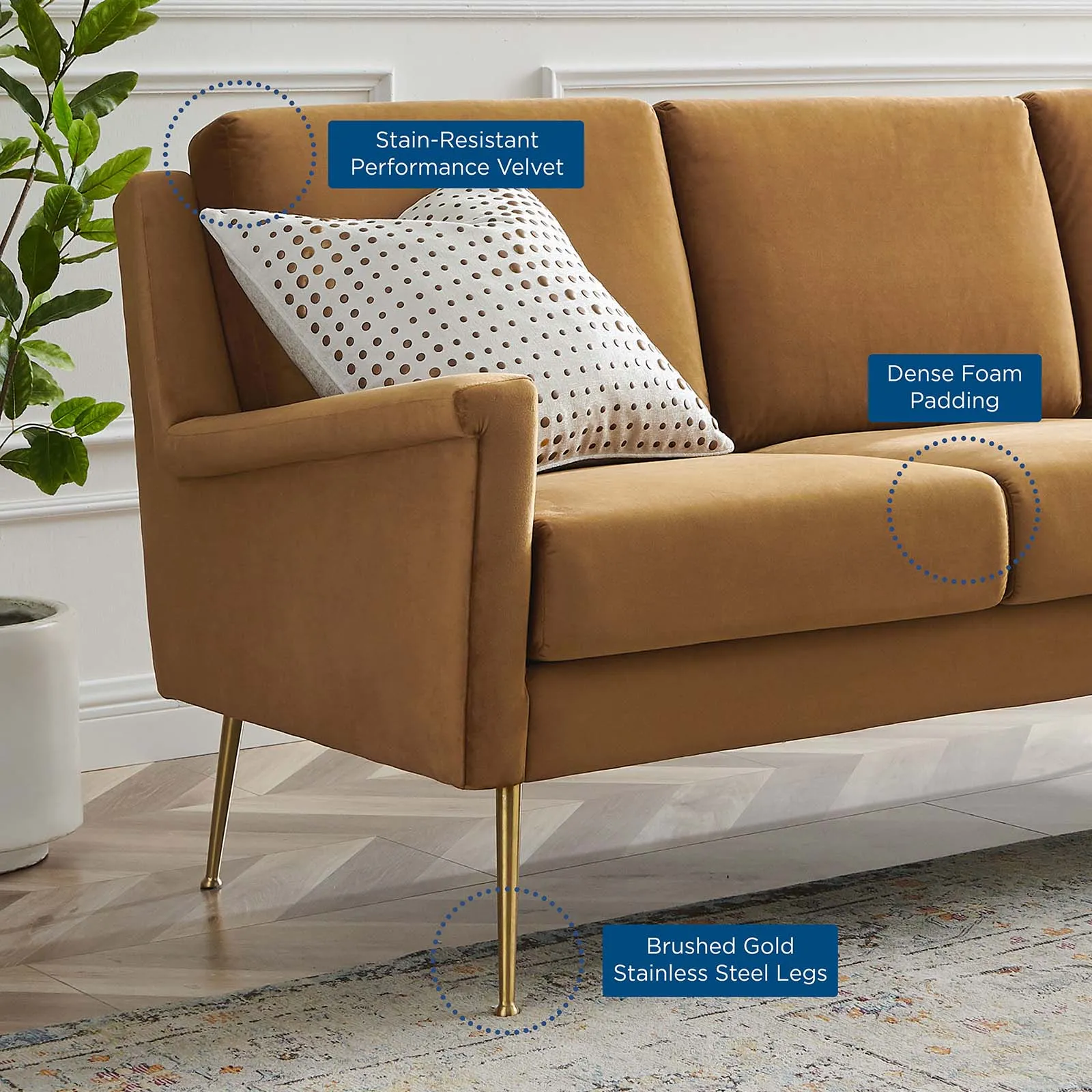 Chesapeake Performance Velvet Sofa