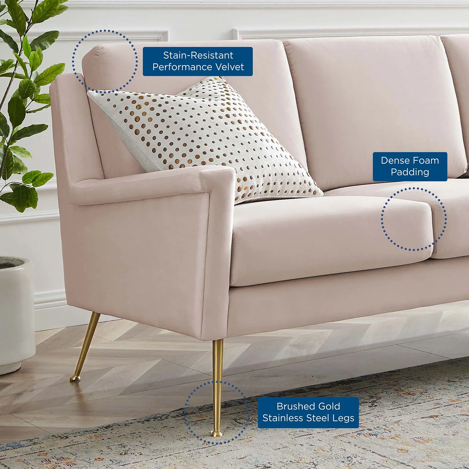 Chesapeake Performance Velvet Sofa