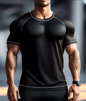 Compression GymX Tee: Pitch Black