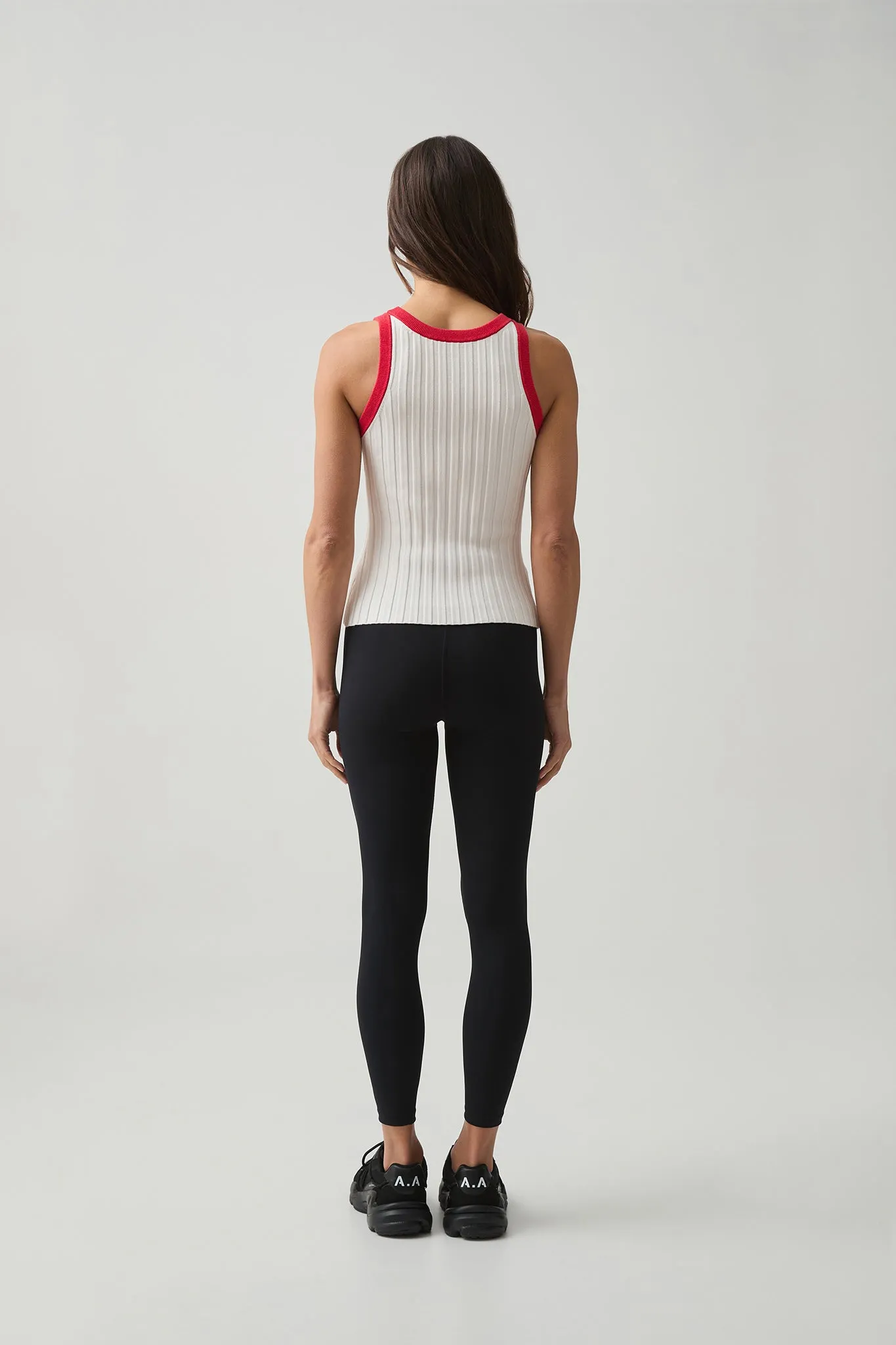 Contrast Knitted Logo Tank 108