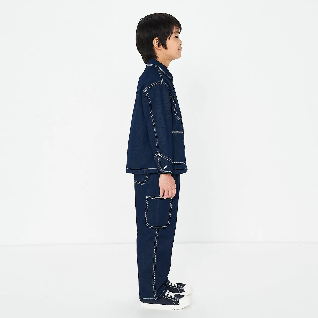 Cotton Kapok Denim Wide Jeans (5-14Y)