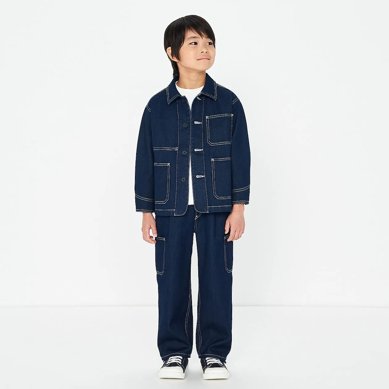 Cotton Kapok Denim Wide Jeans (5-14Y)