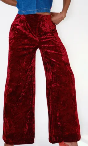 Cranberry Crush Velvet Pants