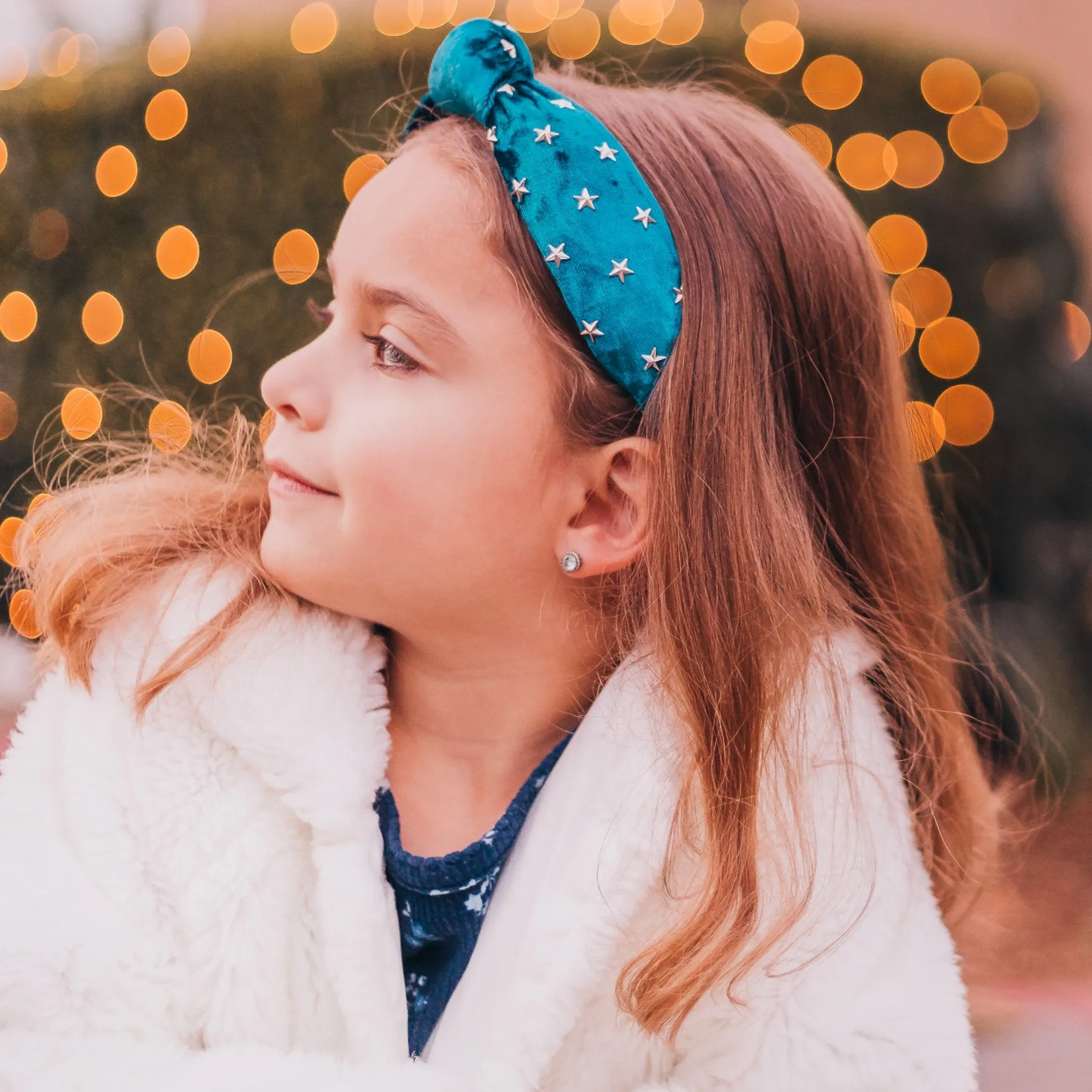 Crushed Velvet Knot Studded Star Headband