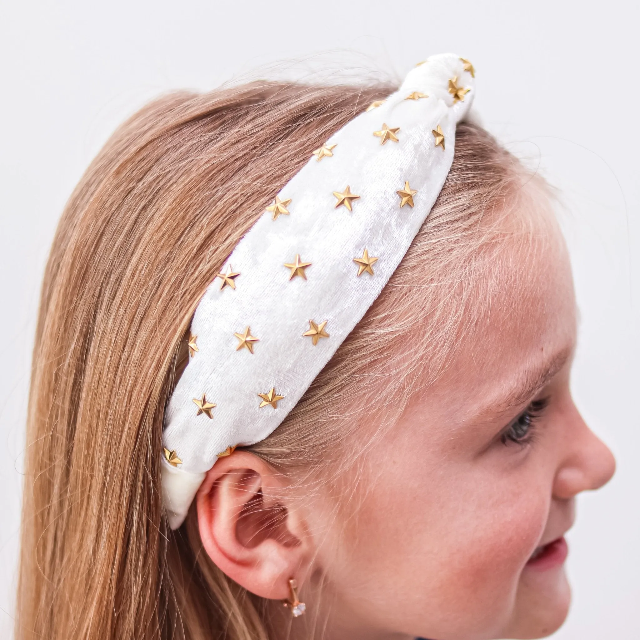 Crushed Velvet Knot Studded Star Headband