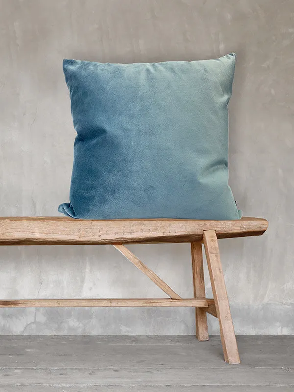 Dark Sea Blue Velvet Cushion