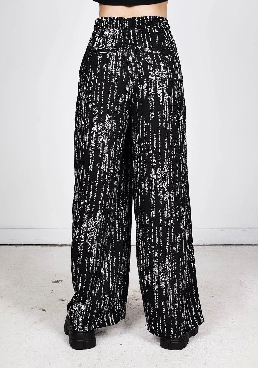 Digital Rain Wide Leg Trousers