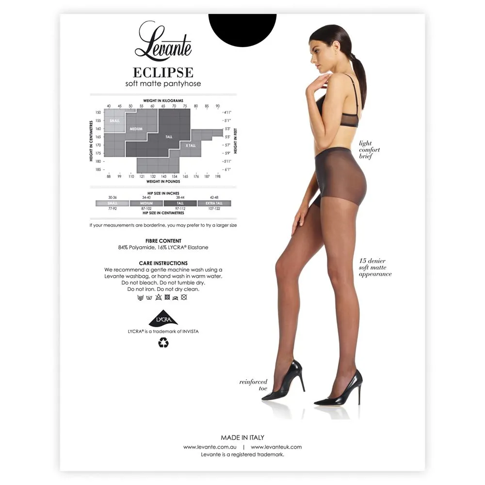 Eclipse Regular Brief Soft Matte Pantyhose (Nero)