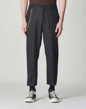 EXETER CROPPED TAPERED KEYCHAIN MENS TROUSERS | BLACK