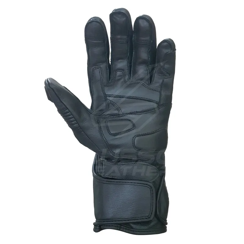 Gauntlet Motorcycle racing gloves with stretch leather