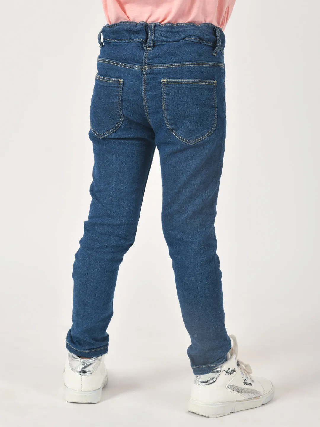 Girls Mid Blue Denim Jeans