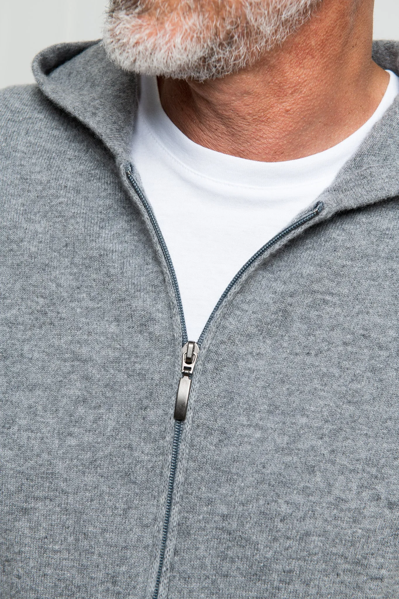 Grey Leisure Zip Hoodie - Made in Italy