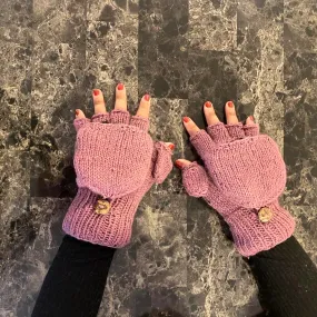 Hand Knit Convertible Merino Wool Gloves/Mittens