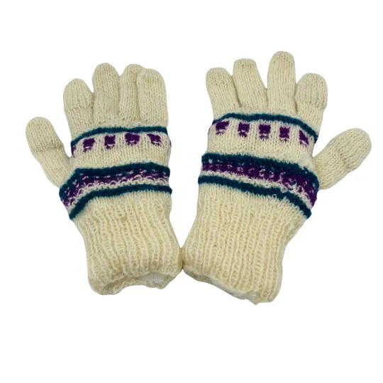 Hand Knit Merino Wool Multi Color Unisex Gloves