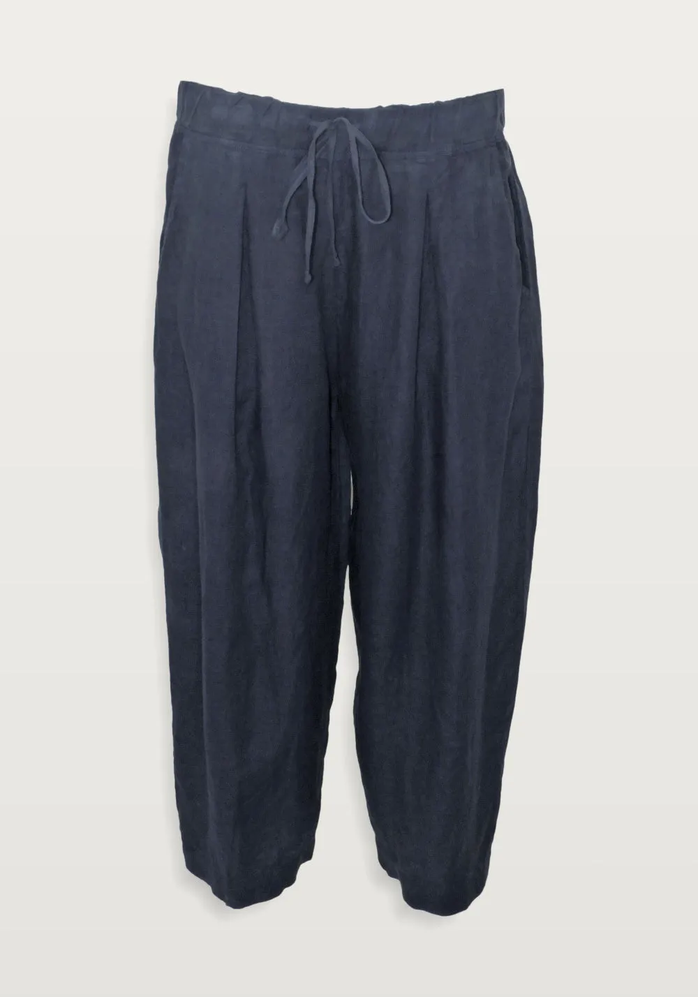 HANNAH LINEN DRAWSTRING PANT - VELVET