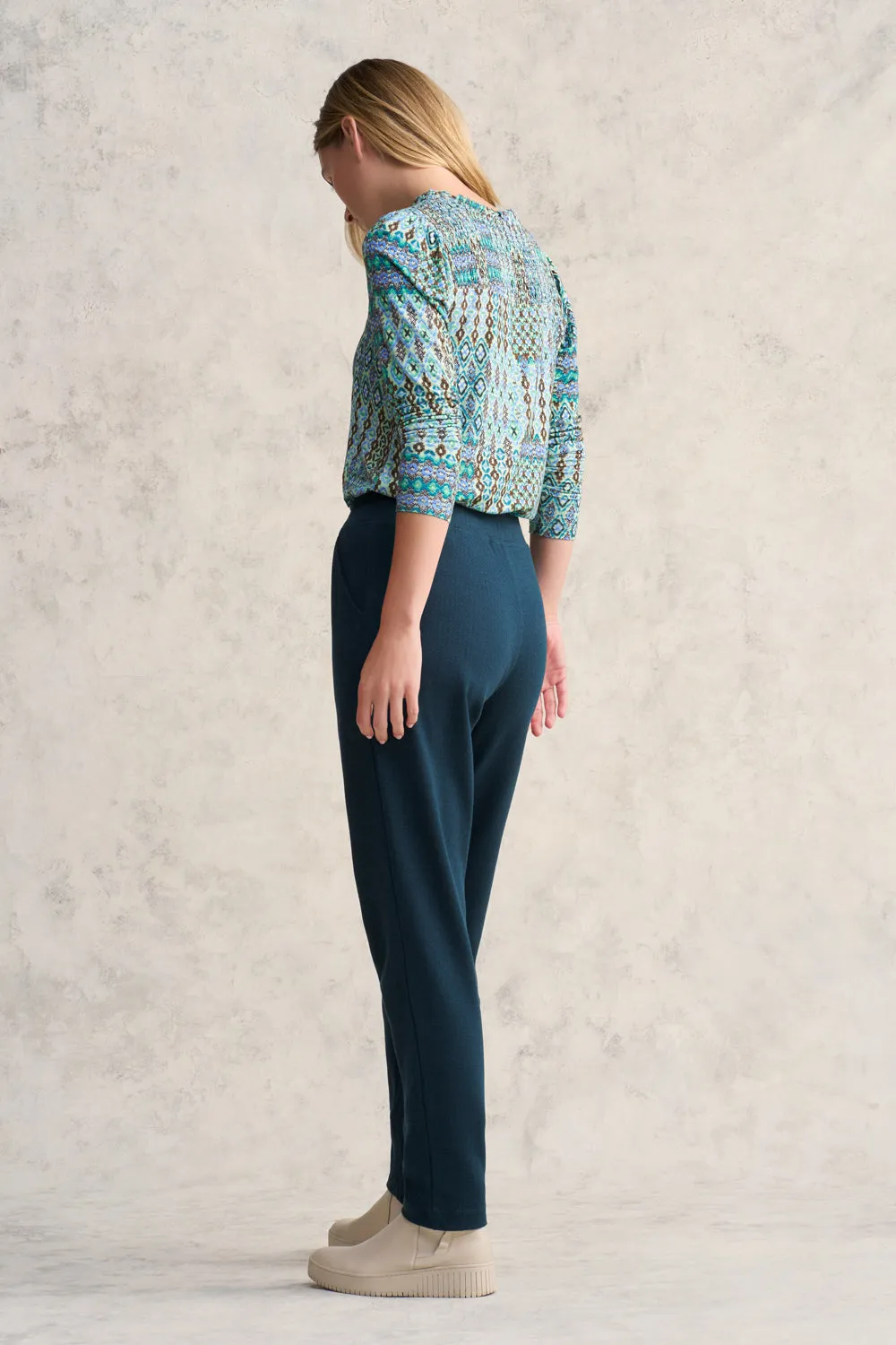 Herringbone Leisure Pant - Teal