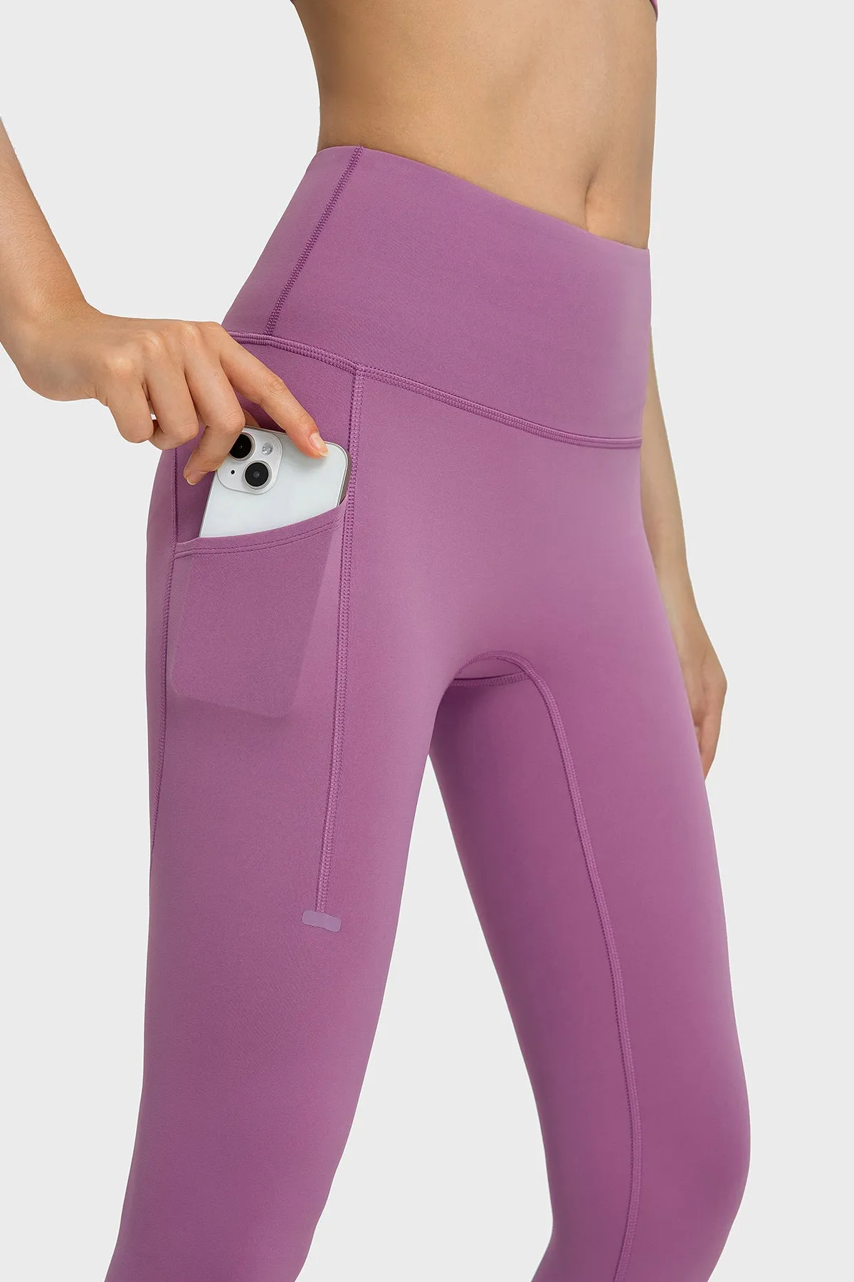 High-Waisted Compression Leggings with Side Pockets