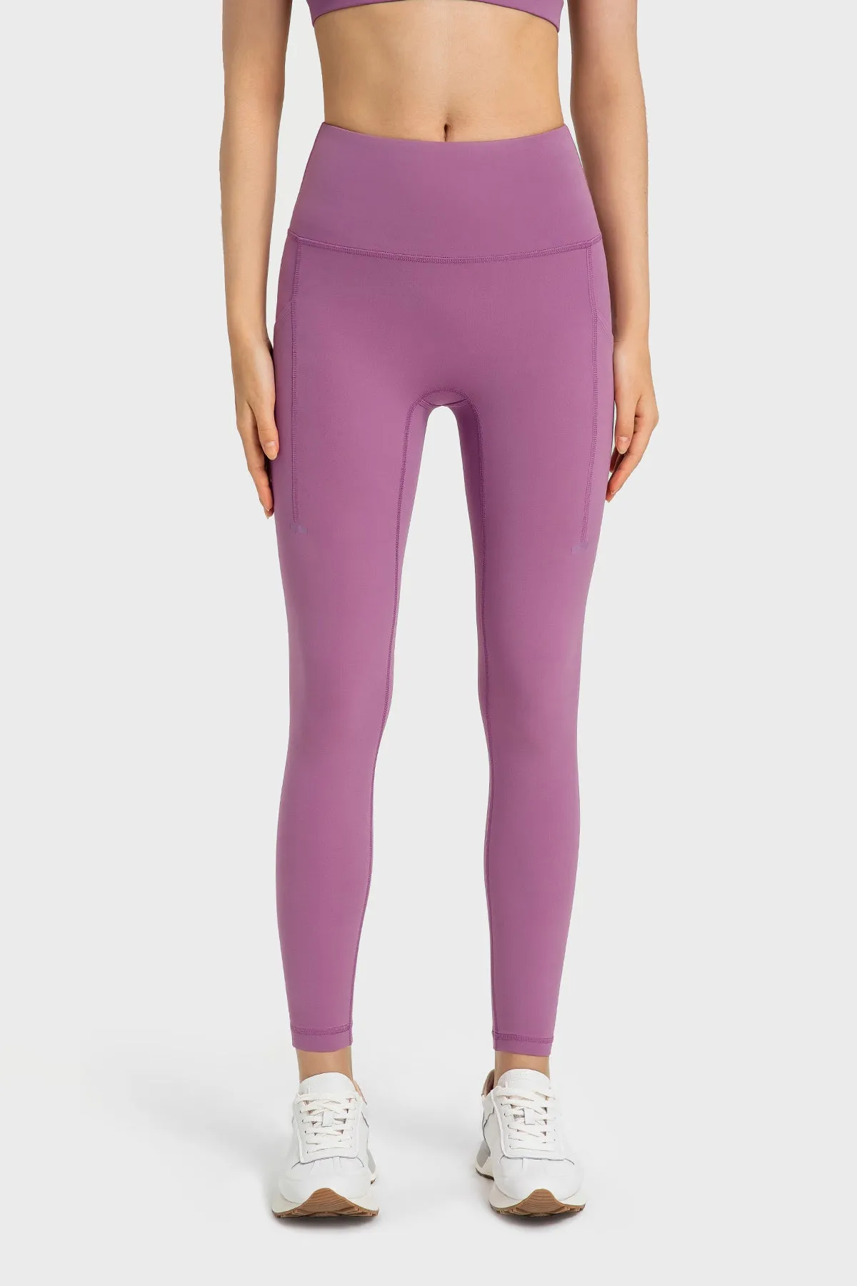 High-Waisted Compression Leggings with Side Pockets