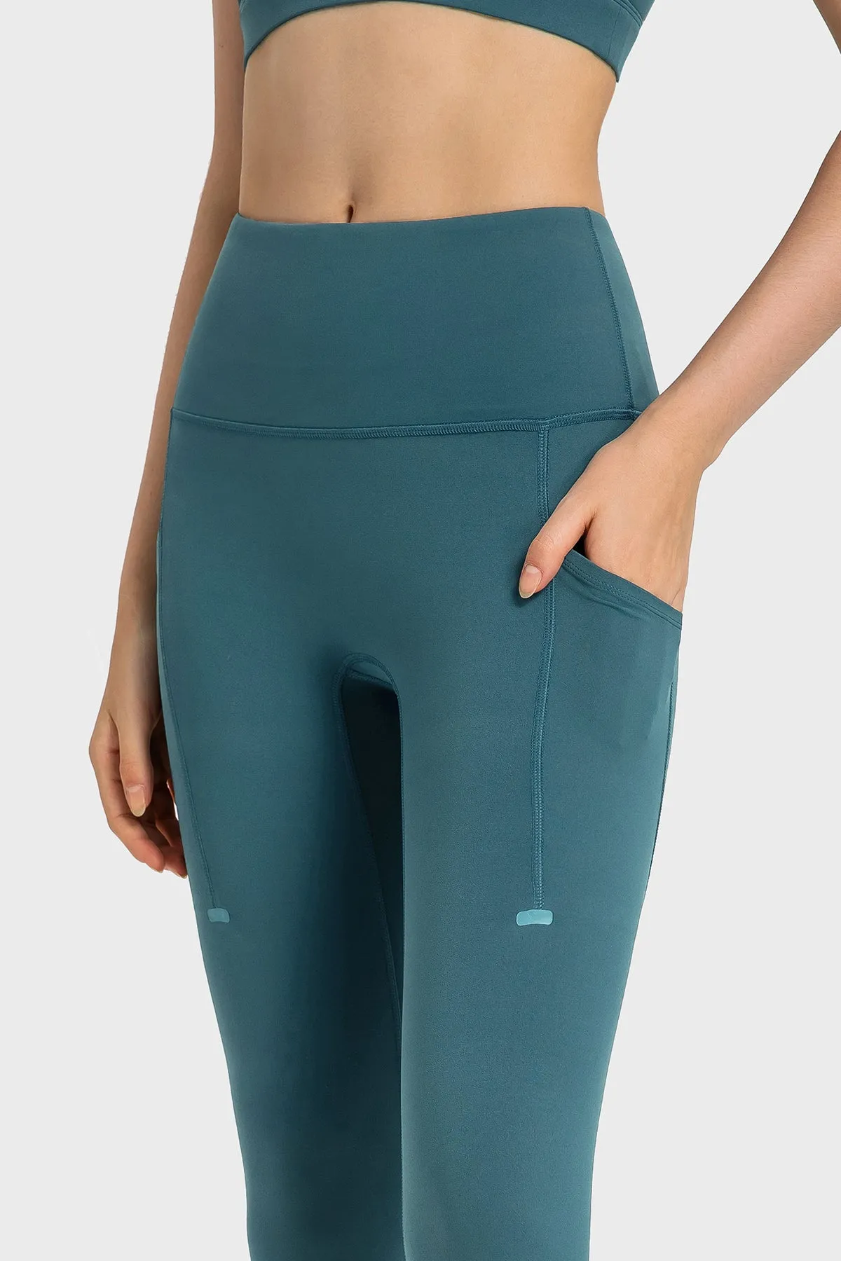 High-Waisted Compression Leggings with Side Pockets