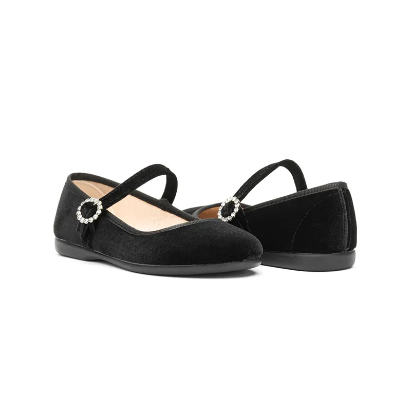 Holiday Velvet Mary Janes in Black