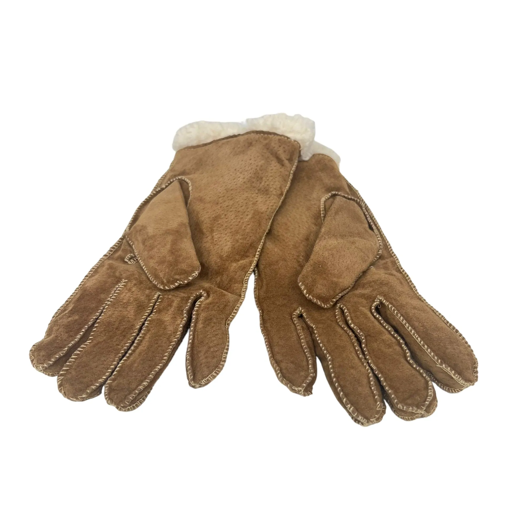 ISOTONER Suede Leather Sherpa Lined Gloves - Brown New w/Tags