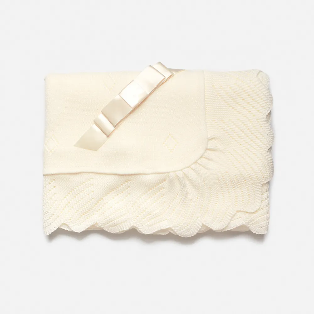 Juliana White Knitted Blanket