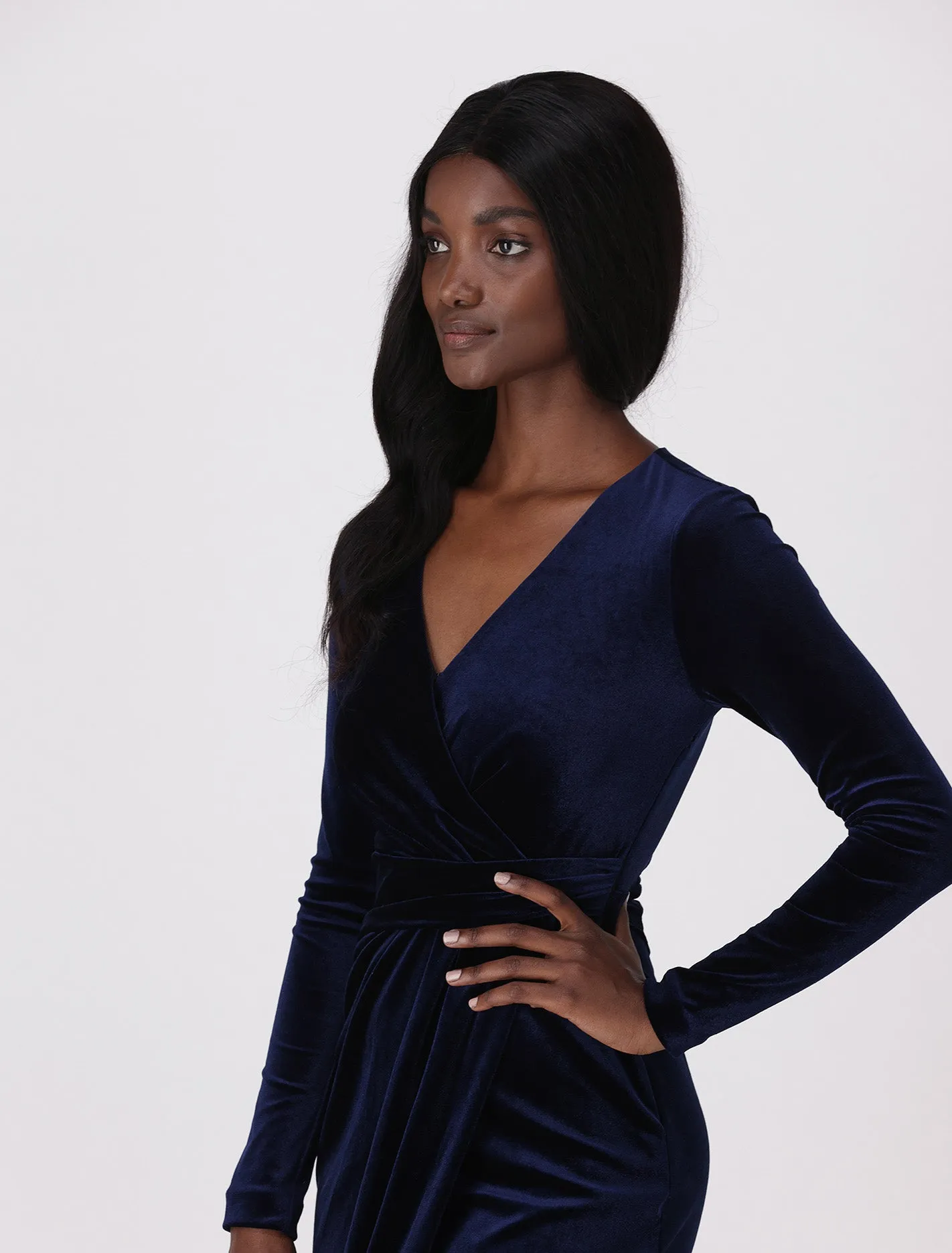 Julianne Wrap Velvet Midi Dress